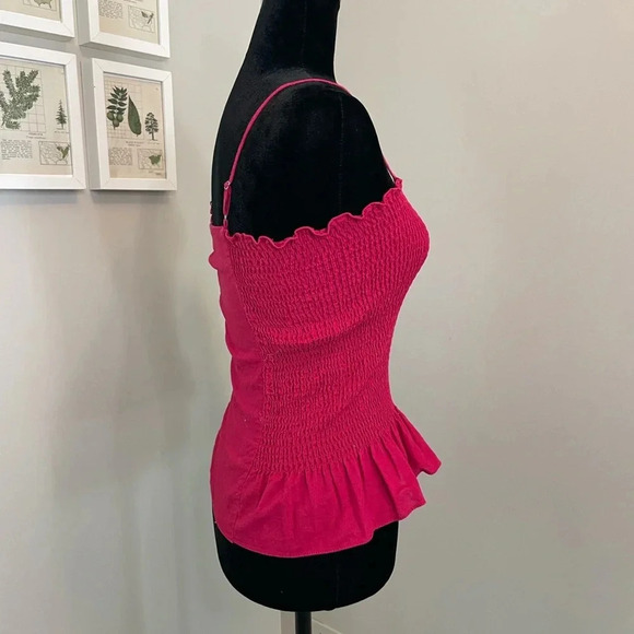 Maeve Pink Smocked Peplum Ruffle Tank Top - Picture 10 of 10